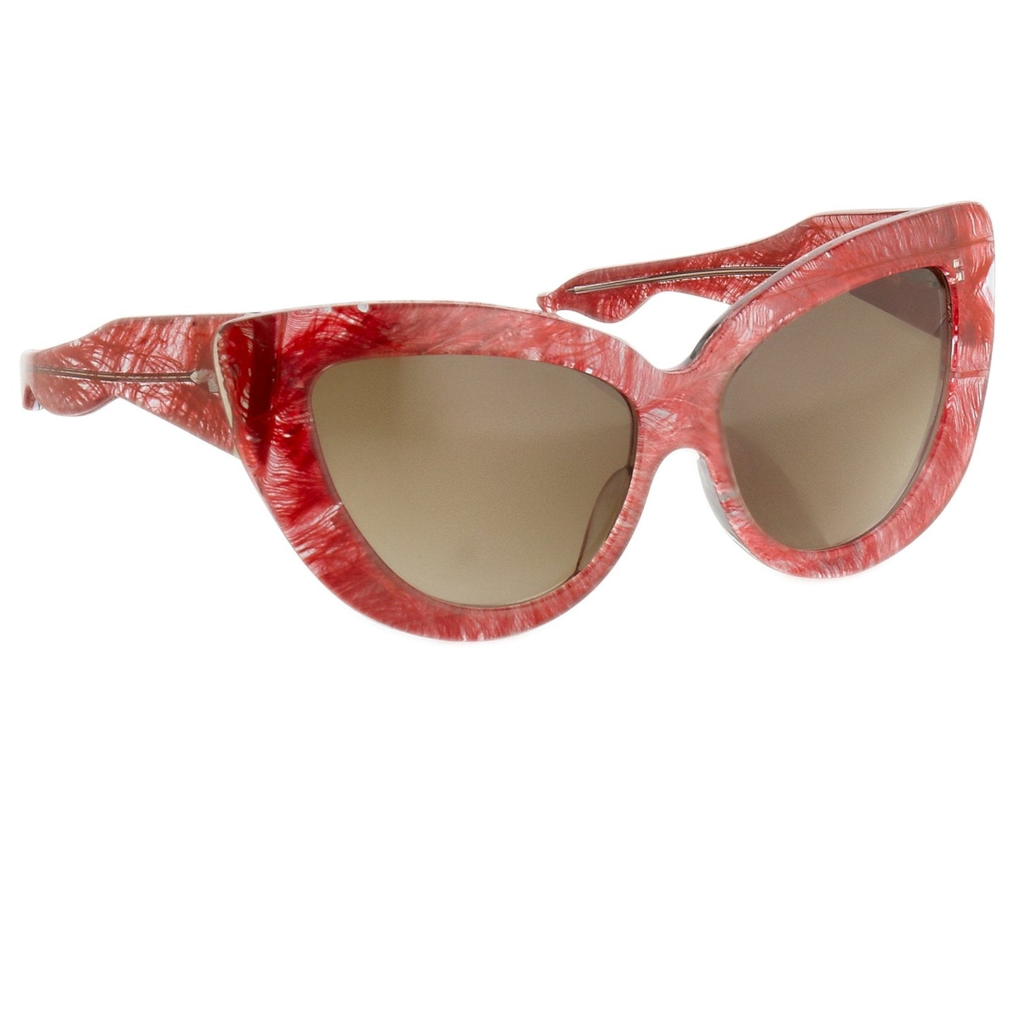 Charlotte Olympia Sunglasses Cat Eyes Red and Grey