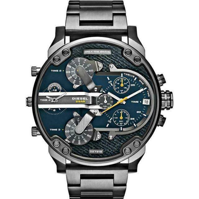 Diesel Men's Chronograph Watch Mr Daddy 2.0 Black Blue DZ7331