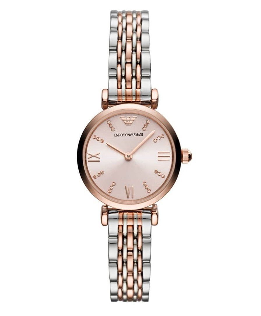 Emporio Armani Ladies Watch T-Bar Gianni Two-Tone Pink AR11223