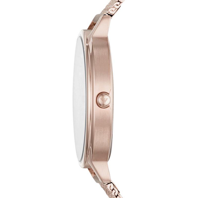Emporio Armani Ladies Kappa Watch Rose Gold Plated Mesh AR11129