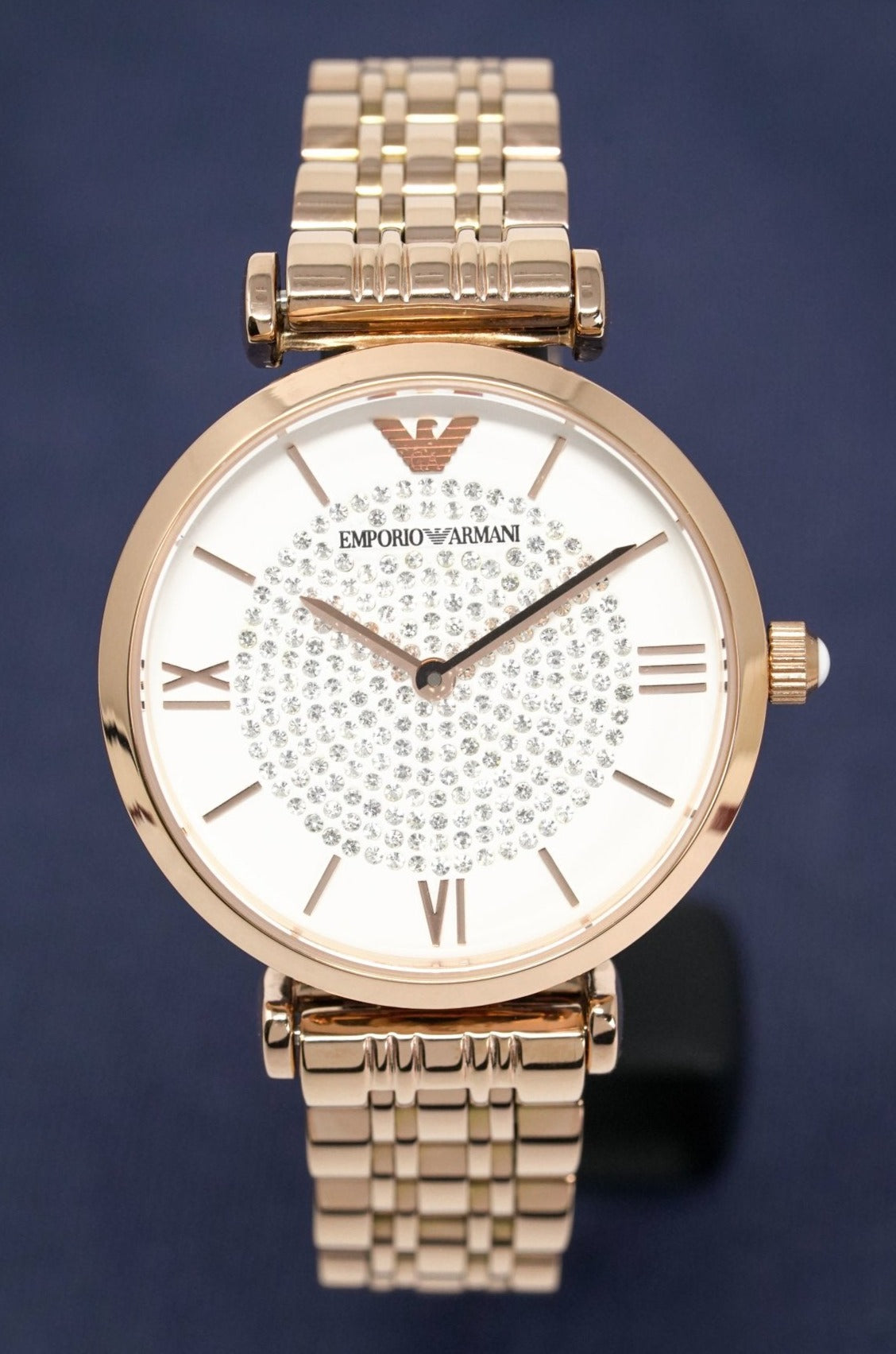 Emporio Armani Ladies T-Bar Gianni Watch Rose Gold Plated AR11244