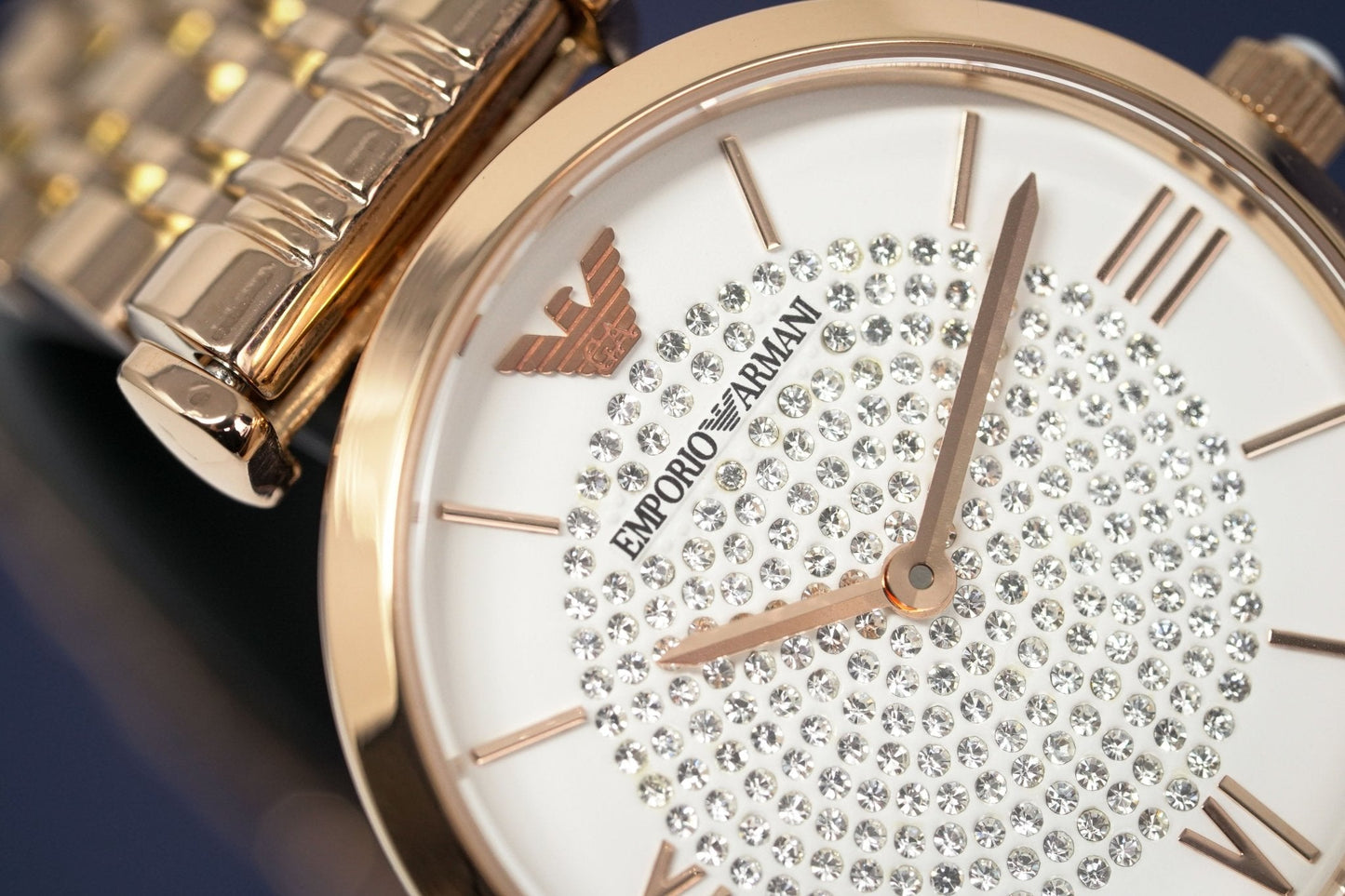 Emporio Armani Ladies T-Bar Gianni Watch Rose Gold Plated AR11244