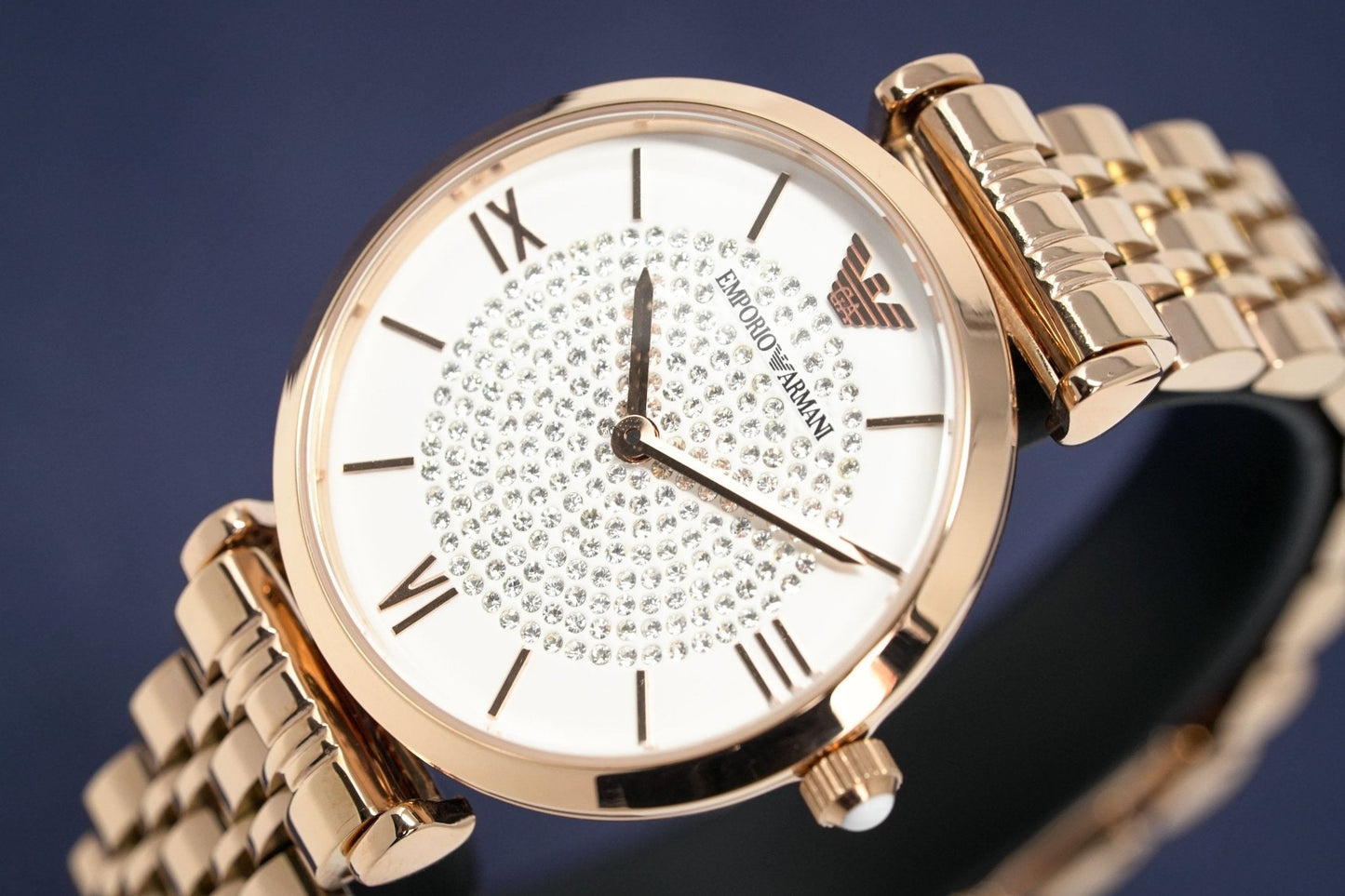 Emporio Armani Ladies T-Bar Gianni Watch Rose Gold Plated AR11244