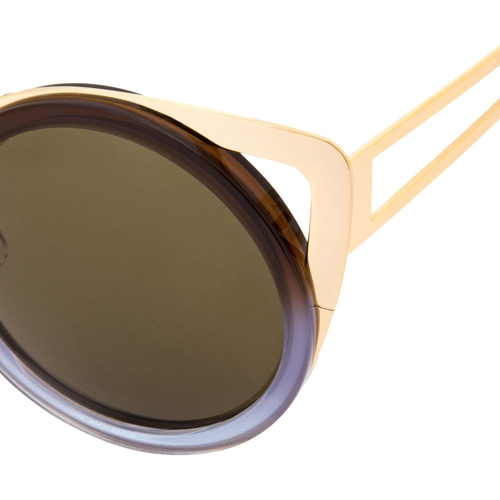 Erdem Sunglasses Cat Eye Gold and Brown