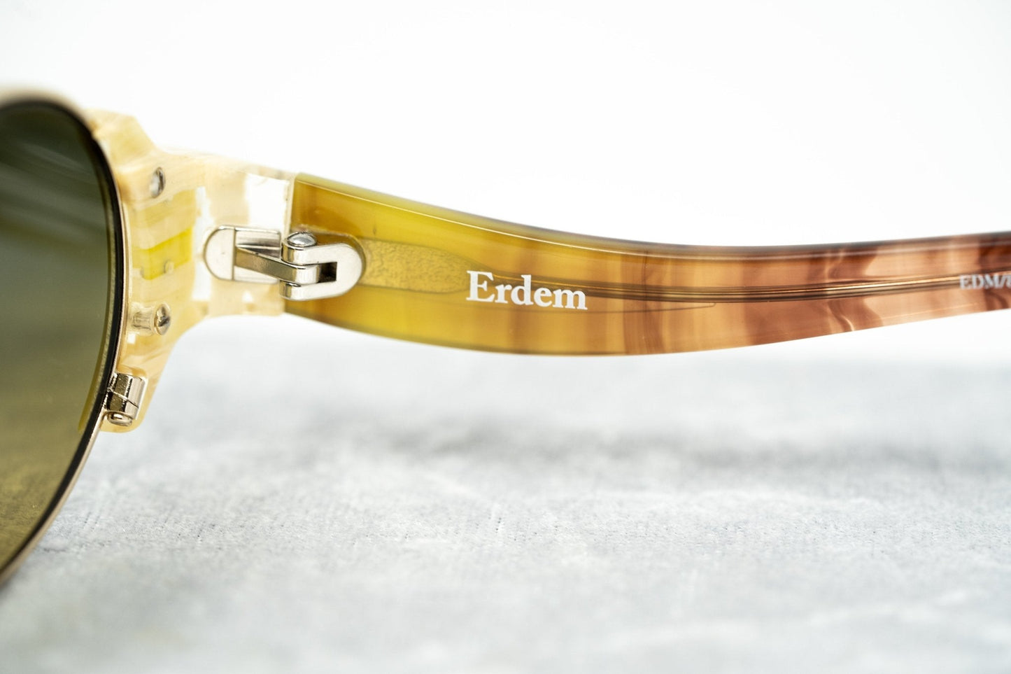 Erdem Ladies Sunglasses Mustard Horn and Green EDM8C5SUN