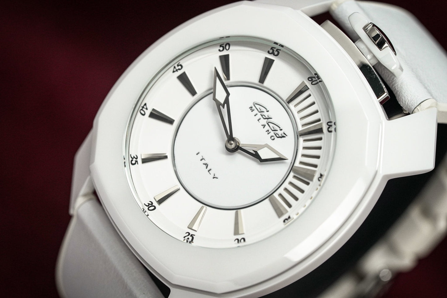 Gaga Milano Watch Frame_One White Ceramic 7250.01
