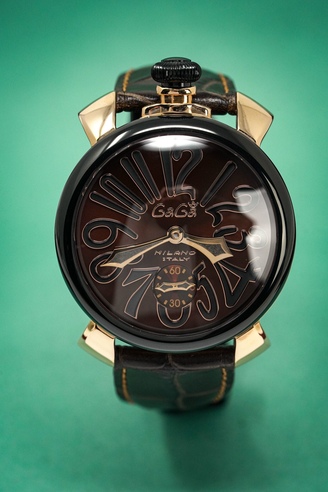 GaGà Milano Watch Manuale 48MM Rose Gold Chocolate