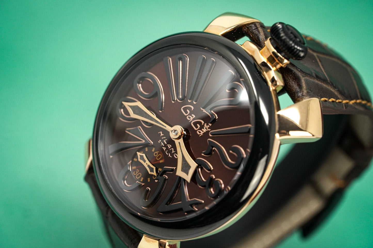 GaGà Milano Watch Manuale 48MM Rose Gold Chocolate