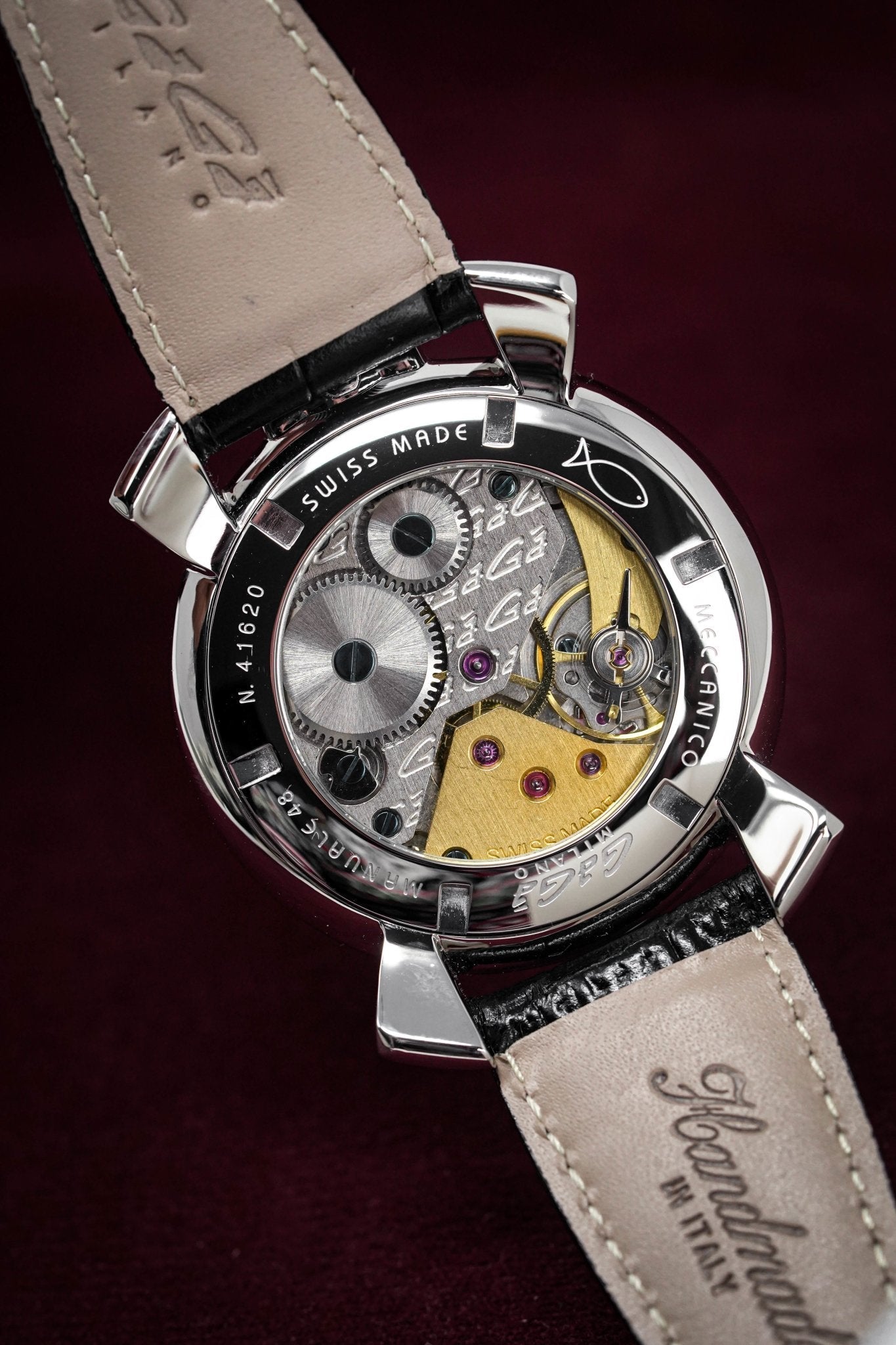 GaGà Milano Watch Hand Winding Manuale 48MM Silver Rose Gold 5010.07