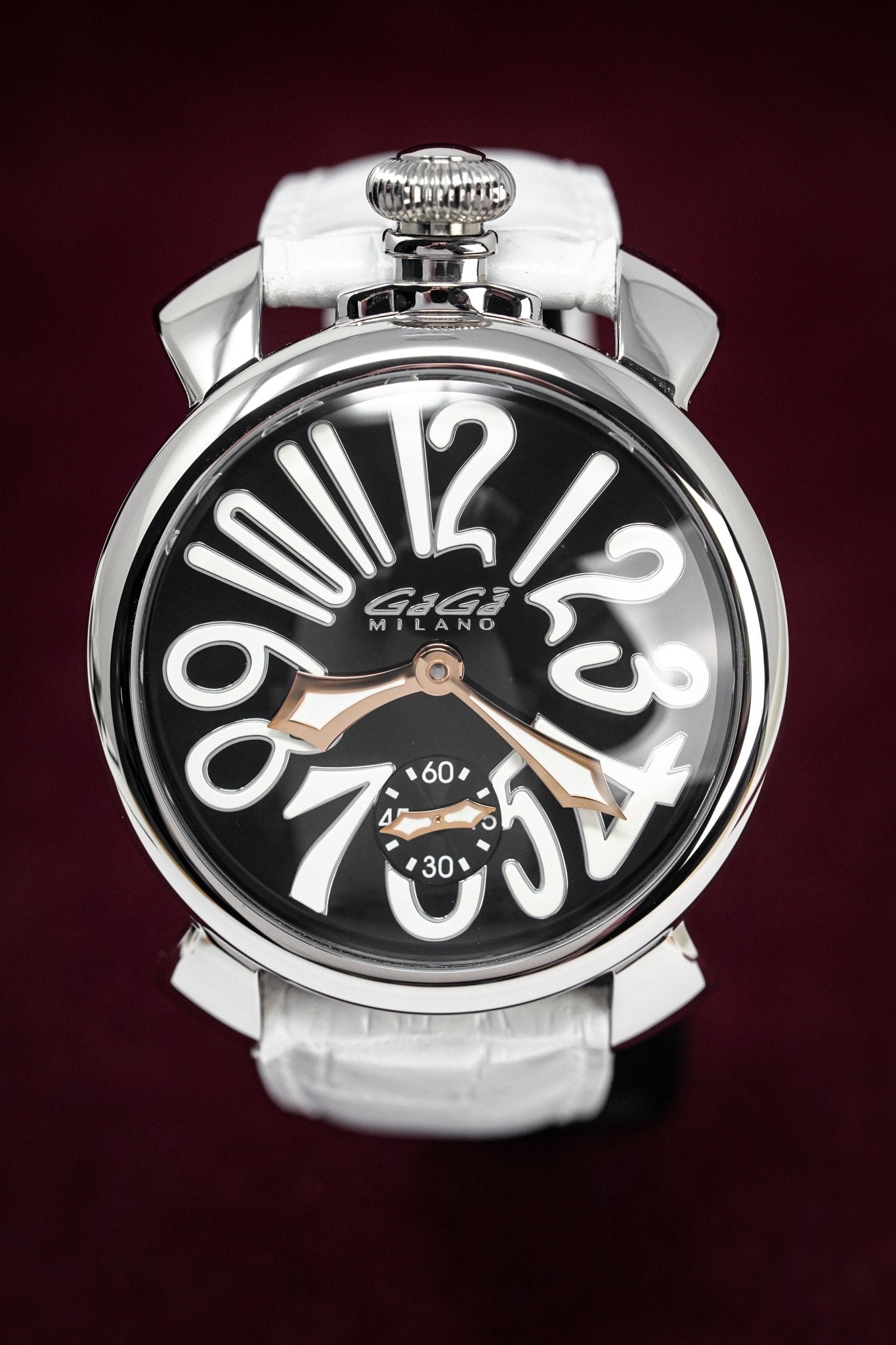 GaGà Milano Watch Hand Winding Manuale 48MM White Rose Gold 5010.06S