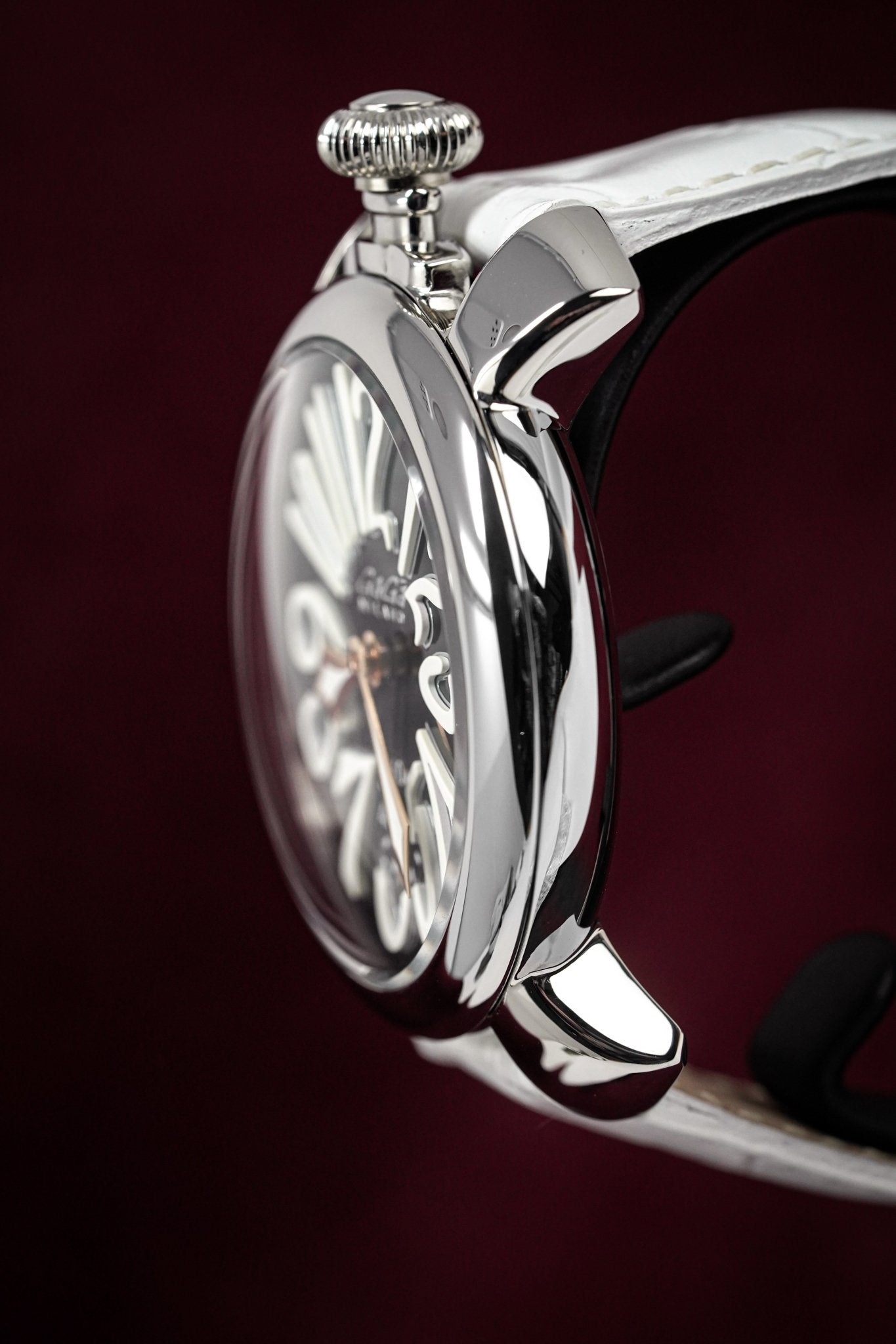 GaGà Milano Watch Hand Winding Manuale 48MM White Rose Gold 5010.06S