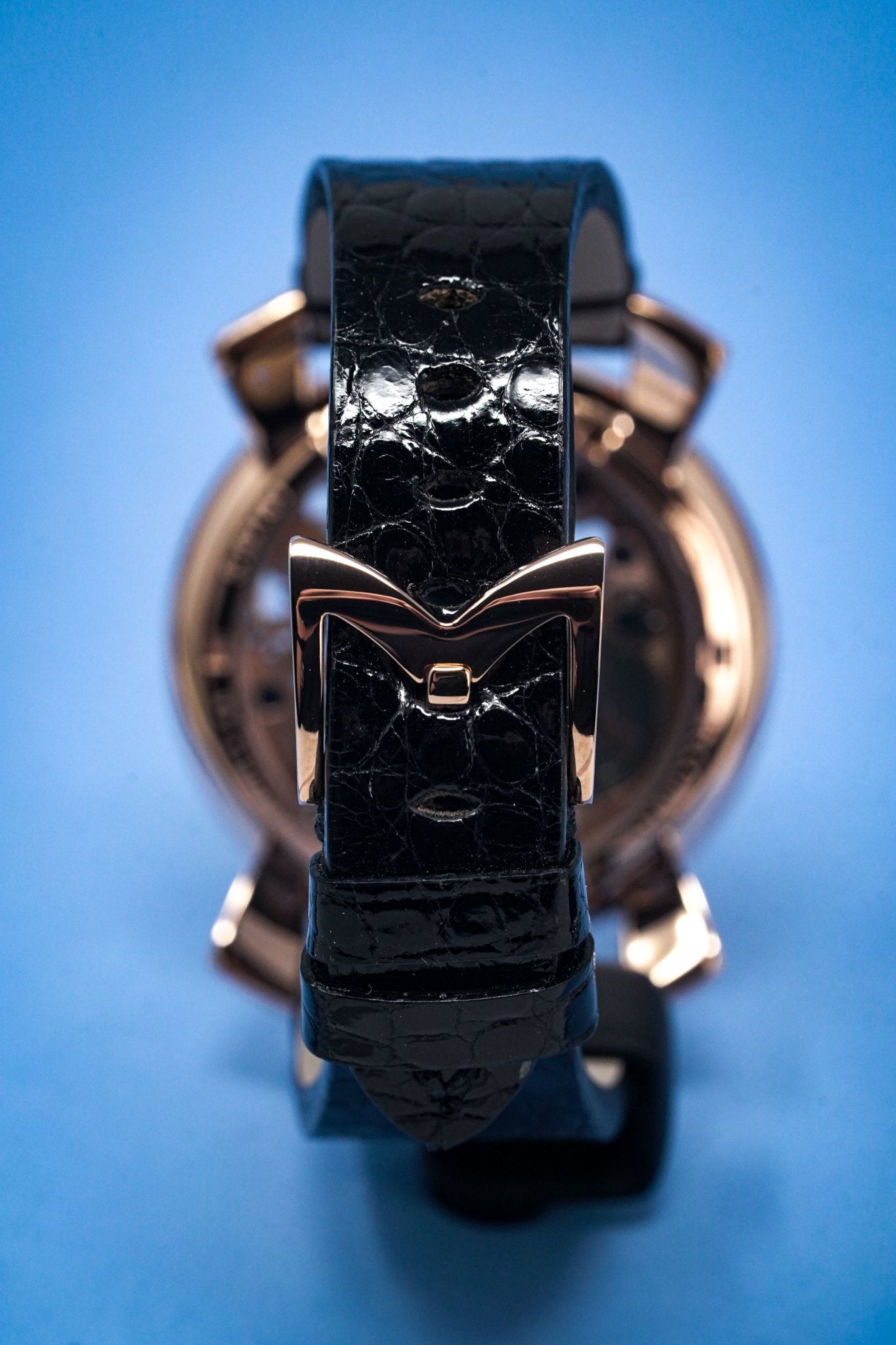 GaGà Milano Watch Skeleton 48MM Rose Gold Black