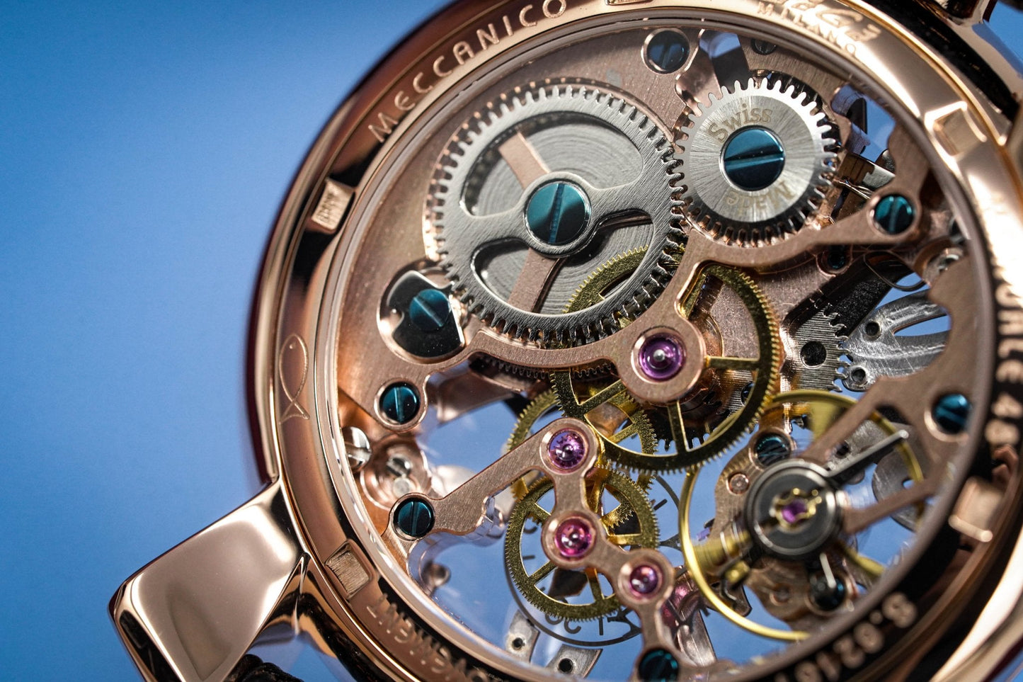 GaGà Milano Watch Skeleton 48MM Rose Gold Black