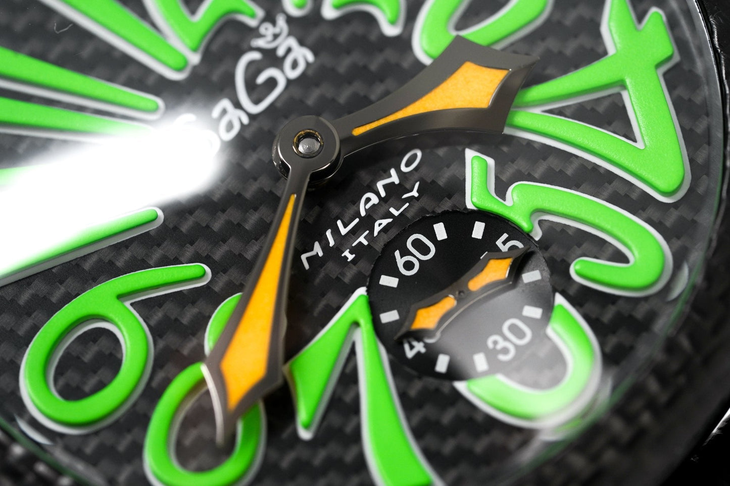 Gagà Milano Watch Manuale 48mm Carbon Fibre Green 5016.03