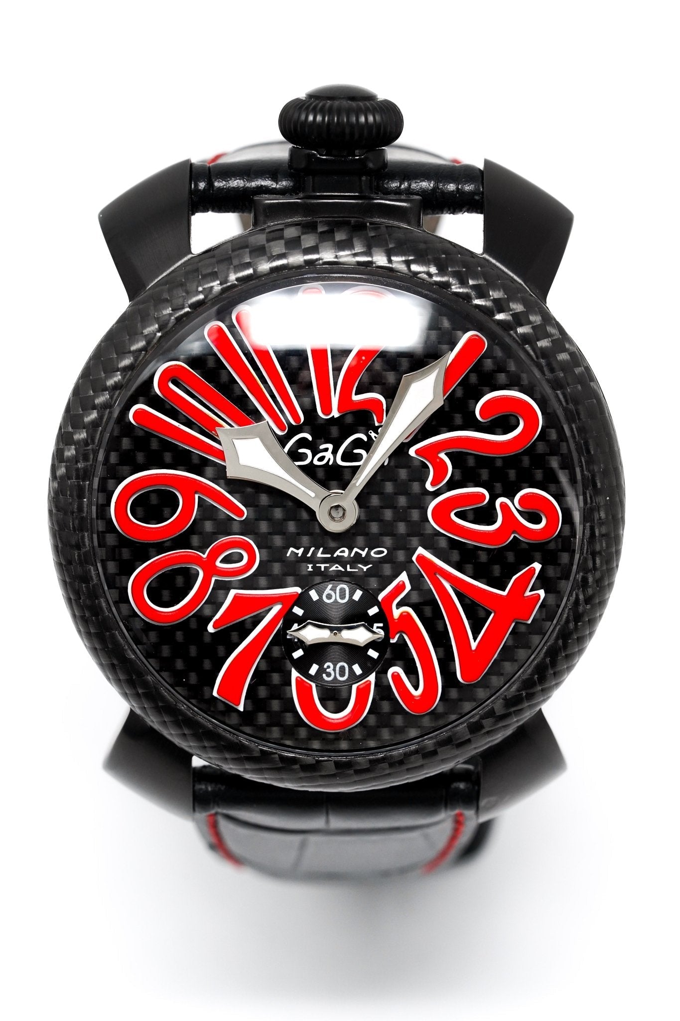 Gagà Milano Watch Manuale 48mm Carbon Fibre Red 5016.08