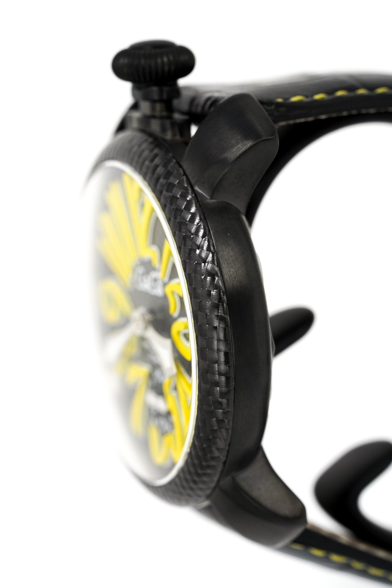 Gagà Milano Watch Manuale 48mm Carbon Fibre Yellow 5016.02