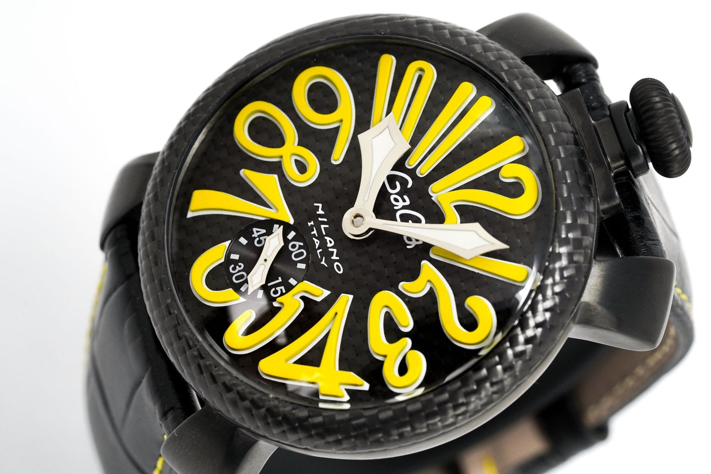 Gagà Milano Watch Manuale 48mm Carbon Fibre Yellow 5016.02