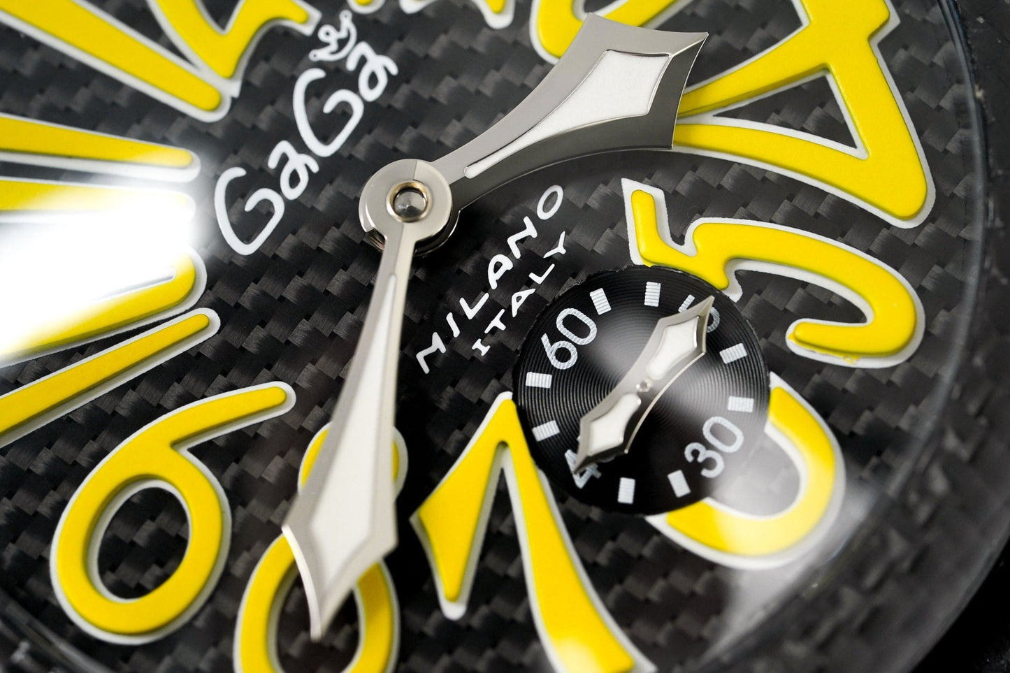 Gagà Milano Watch Manuale 48mm Carbon Fibre Yellow 5016.02