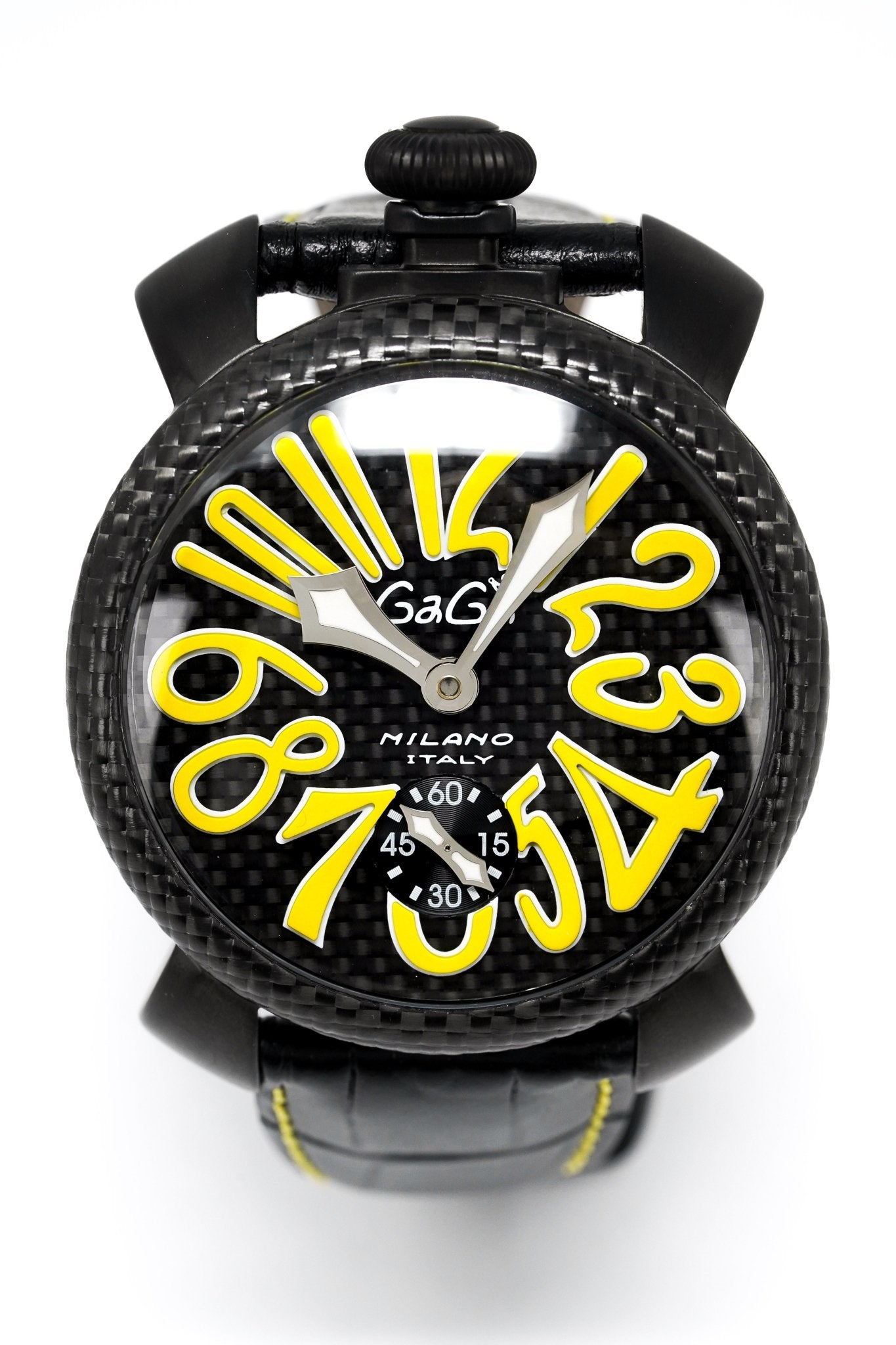 Gagà Milano Watch Manuale 48mm Carbon Fibre Yellow 5016.02