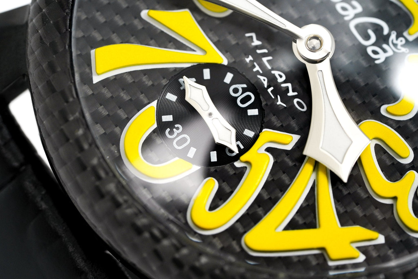 Gagà Milano Watch Manuale 48mm Carbon Fibre Yellow 5016.02