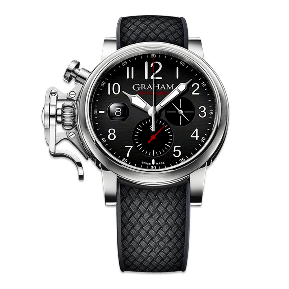 Graham Chronofighter Grand Vintage Arabic Numerals Black Rubber 2CVDS.B29A