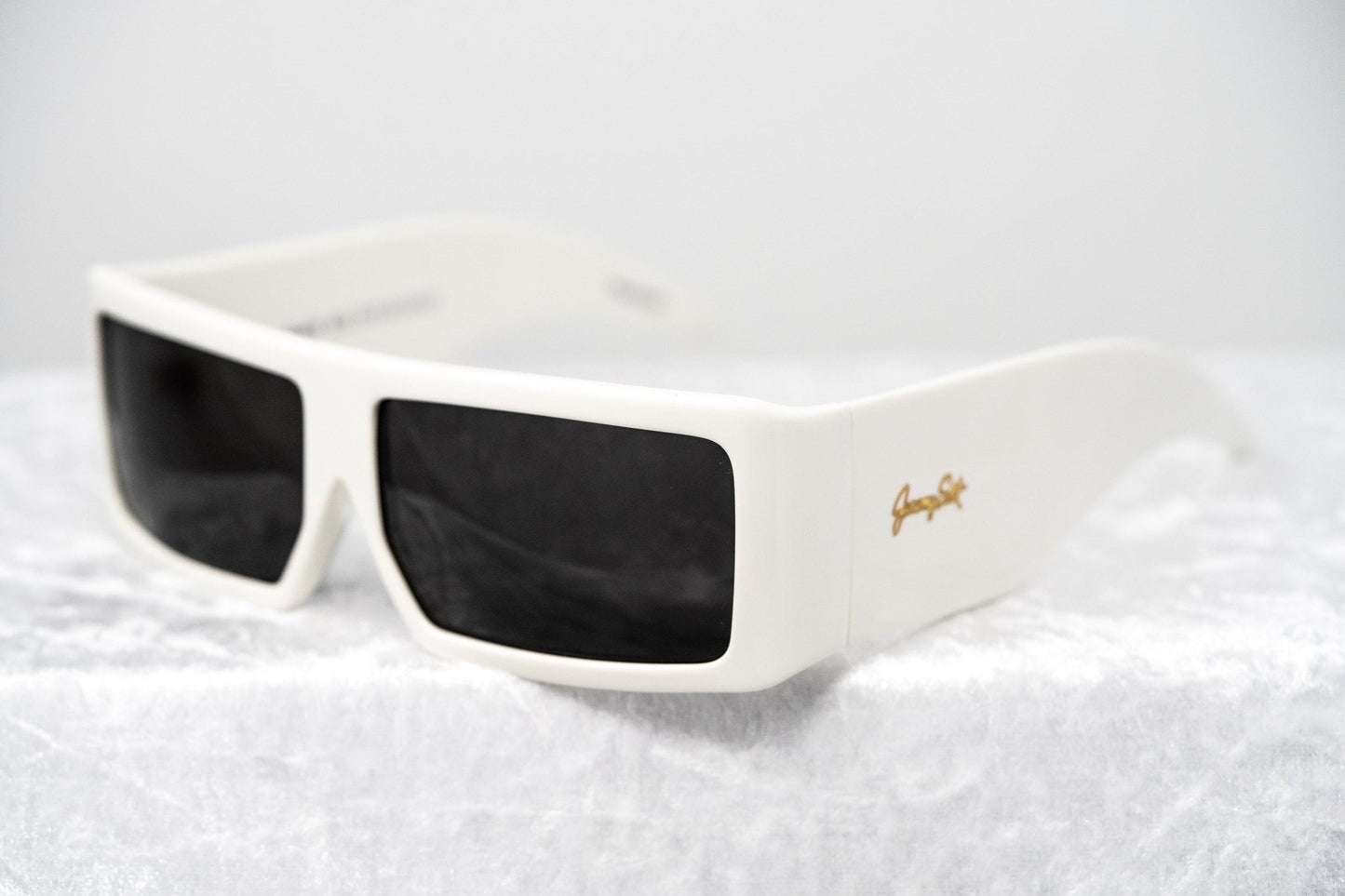 Jeremy Scott Sunglasses Rectangular White and Grey