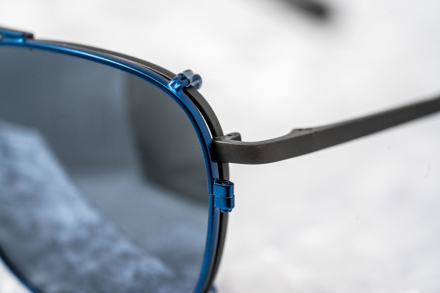 Kris Van Assche Sunglasses Rectangular Matte Black and Blue