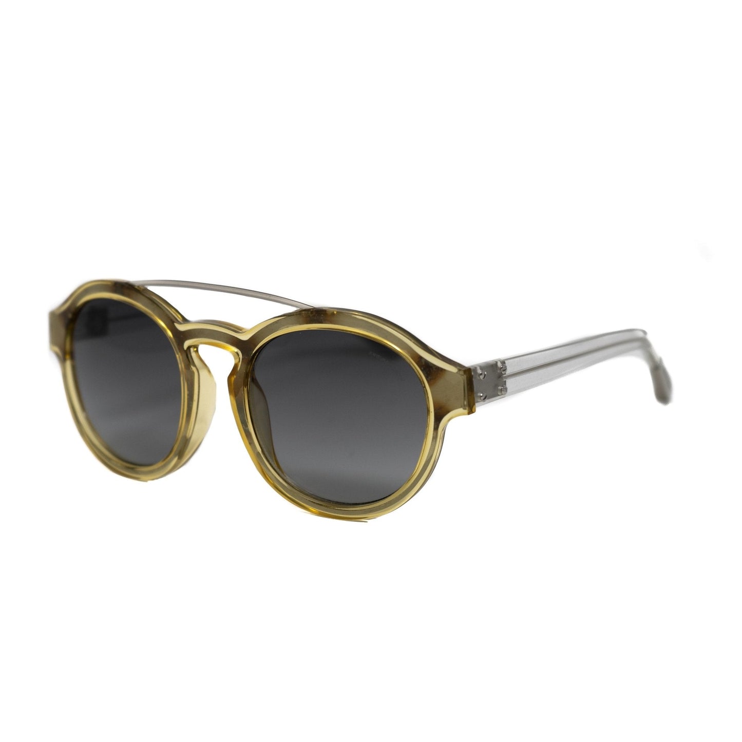 Kris Van Assche Sunglasses Double Bridge Round Yellow and Grey