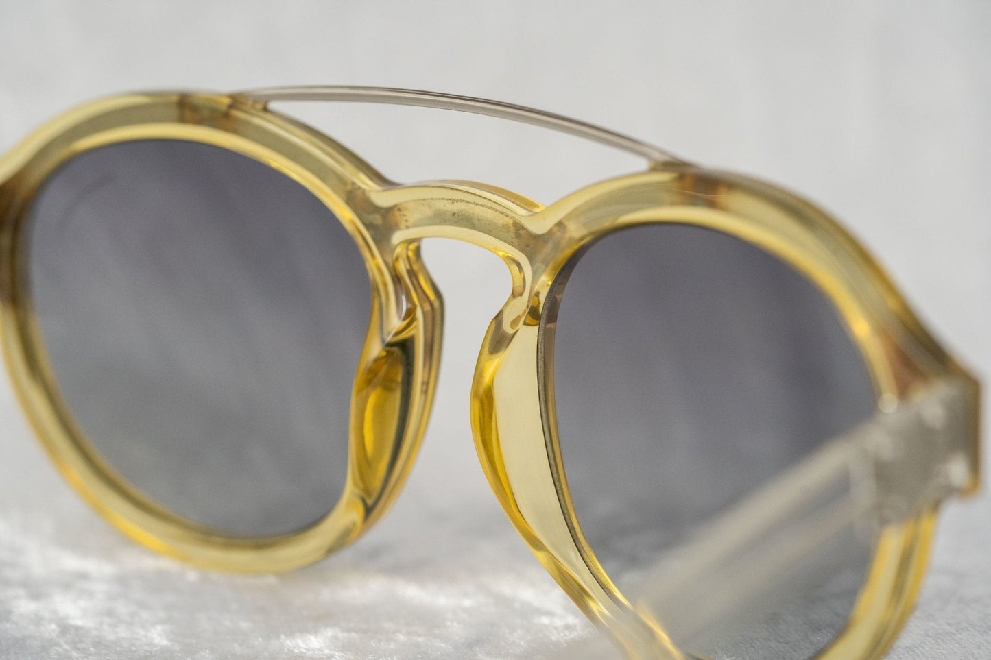 Kris Van Assche Sunglasses Double Bridge Round Yellow and Grey