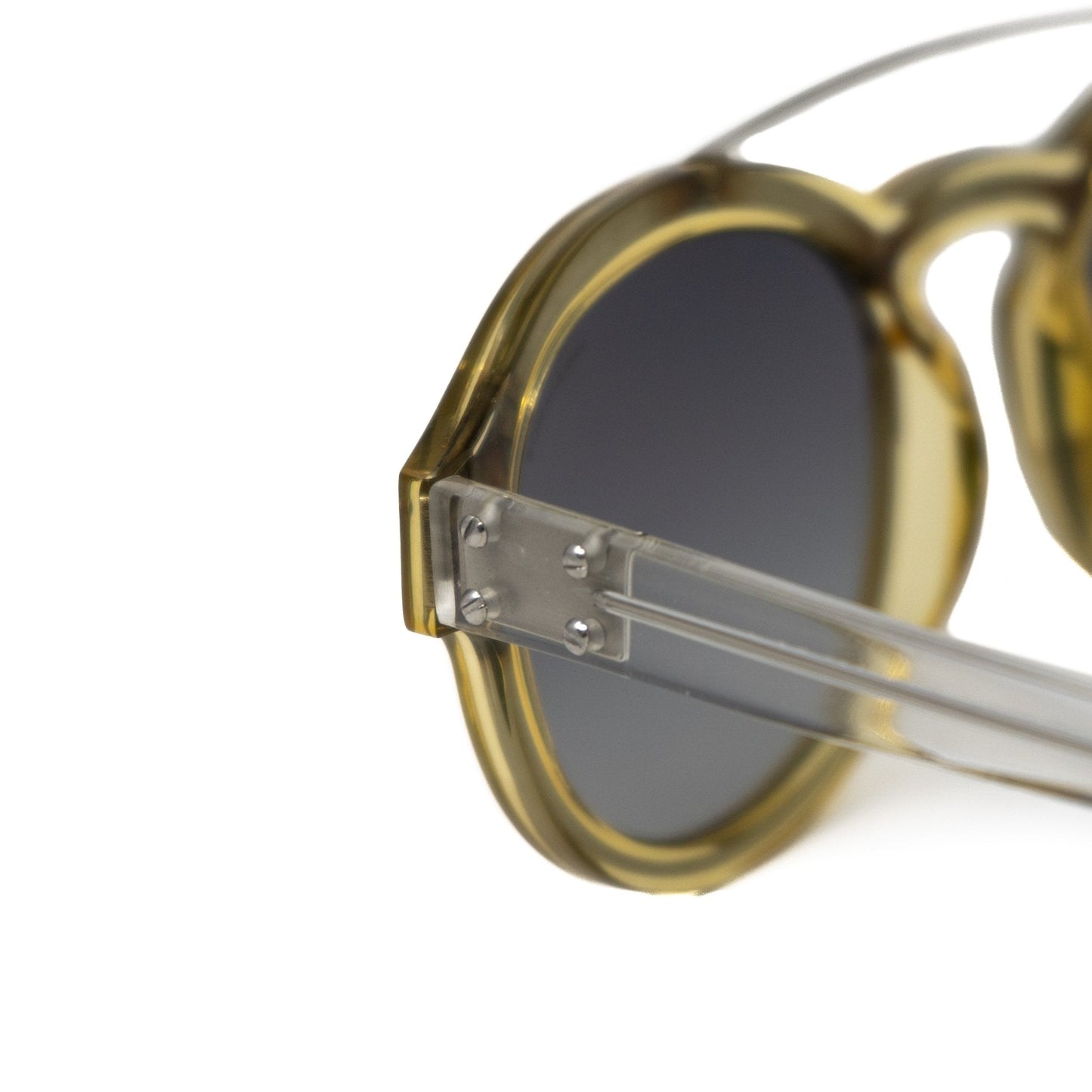 Kris Van Assche Sunglasses Double Bridge Round Yellow and Grey