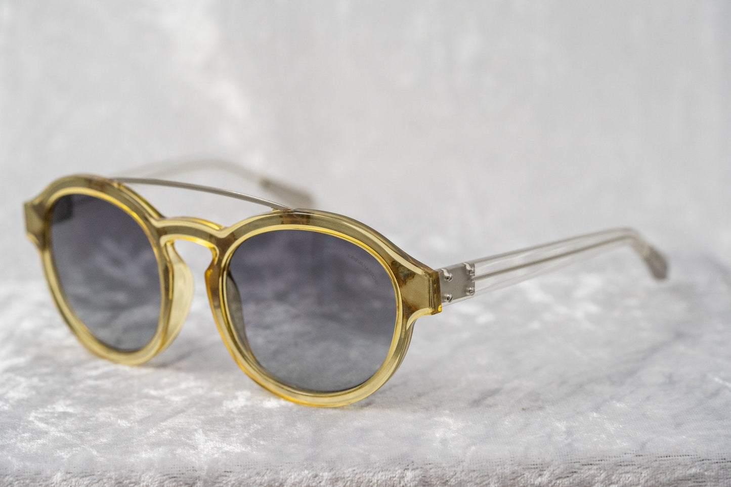 Kris Van Assche Sunglasses Double Bridge Round Yellow and Grey