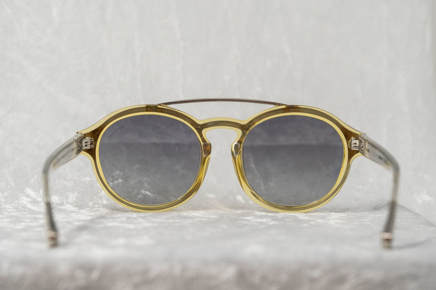 Kris Van Assche Sunglasses Double Bridge Round Yellow and Grey