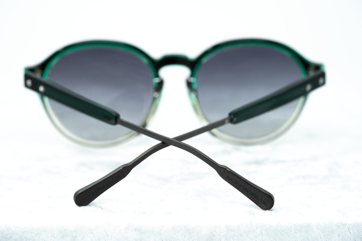 Kris Van Assche Men's Sunglasses Round Green and Grey KVA79C3SUN