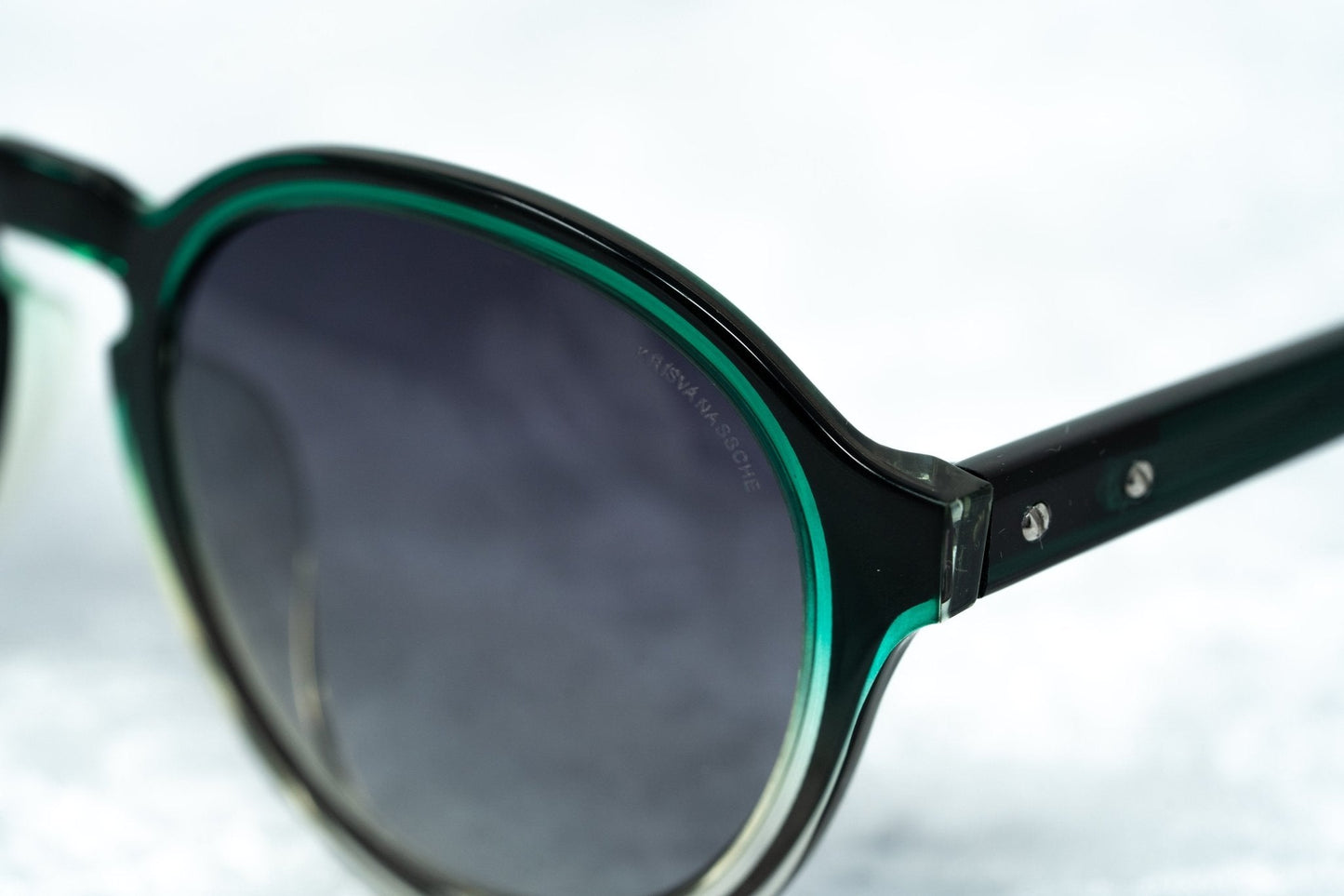 Kris Van Assche Men's Sunglasses Round Green and Grey KVA79C3SUN