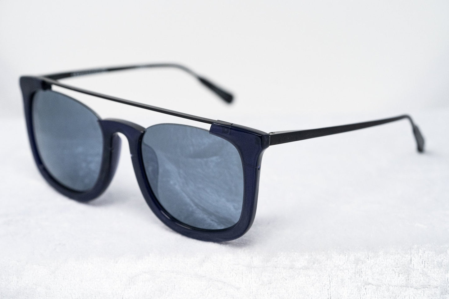 Kris Van Assche Men's Sunglasses D-Frame Navy Shiny Black and Blue KVA85C4SUN