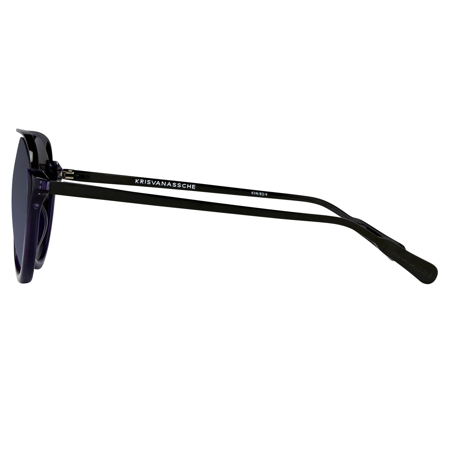 Kris Van Assche Sunglasses Round Black and Blue KVA83C4SUN