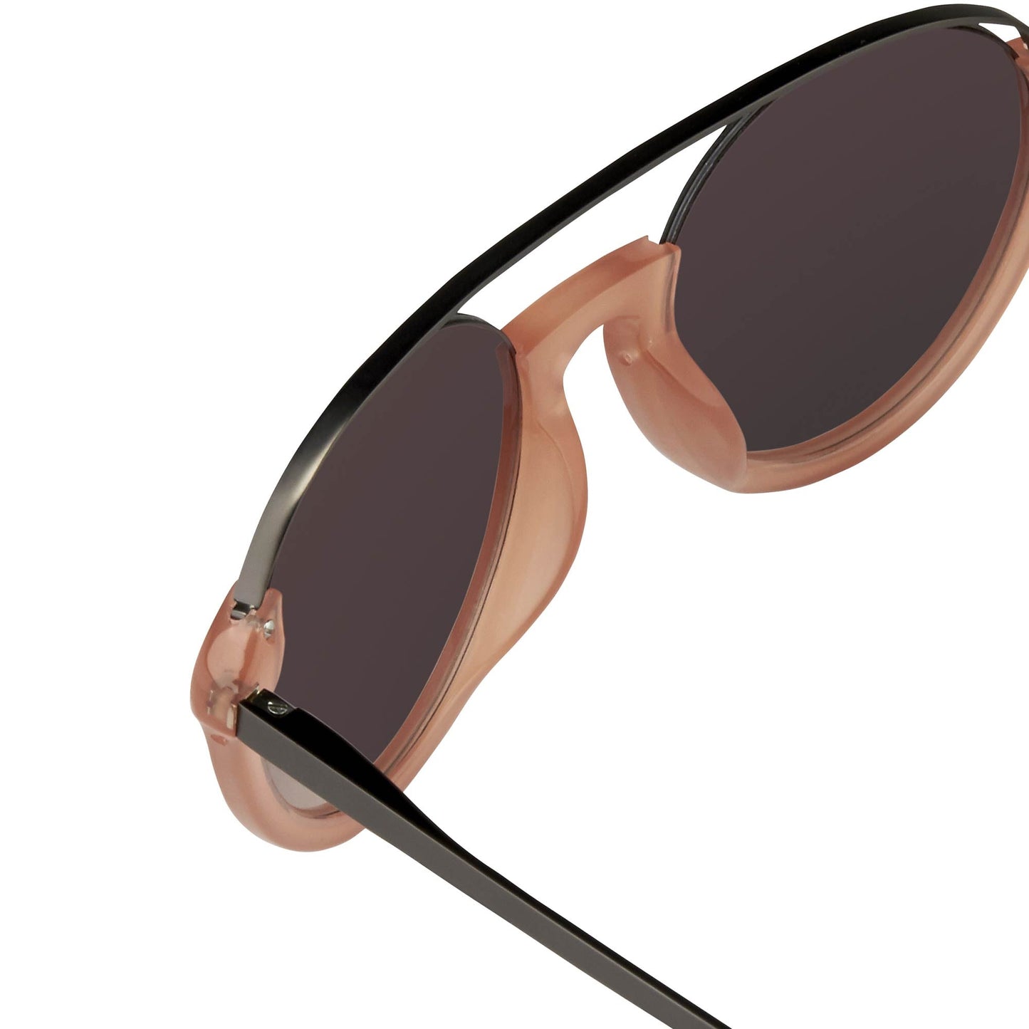 Kris Van Assche Sunglasses Double Bridge Round Apricot and Brown