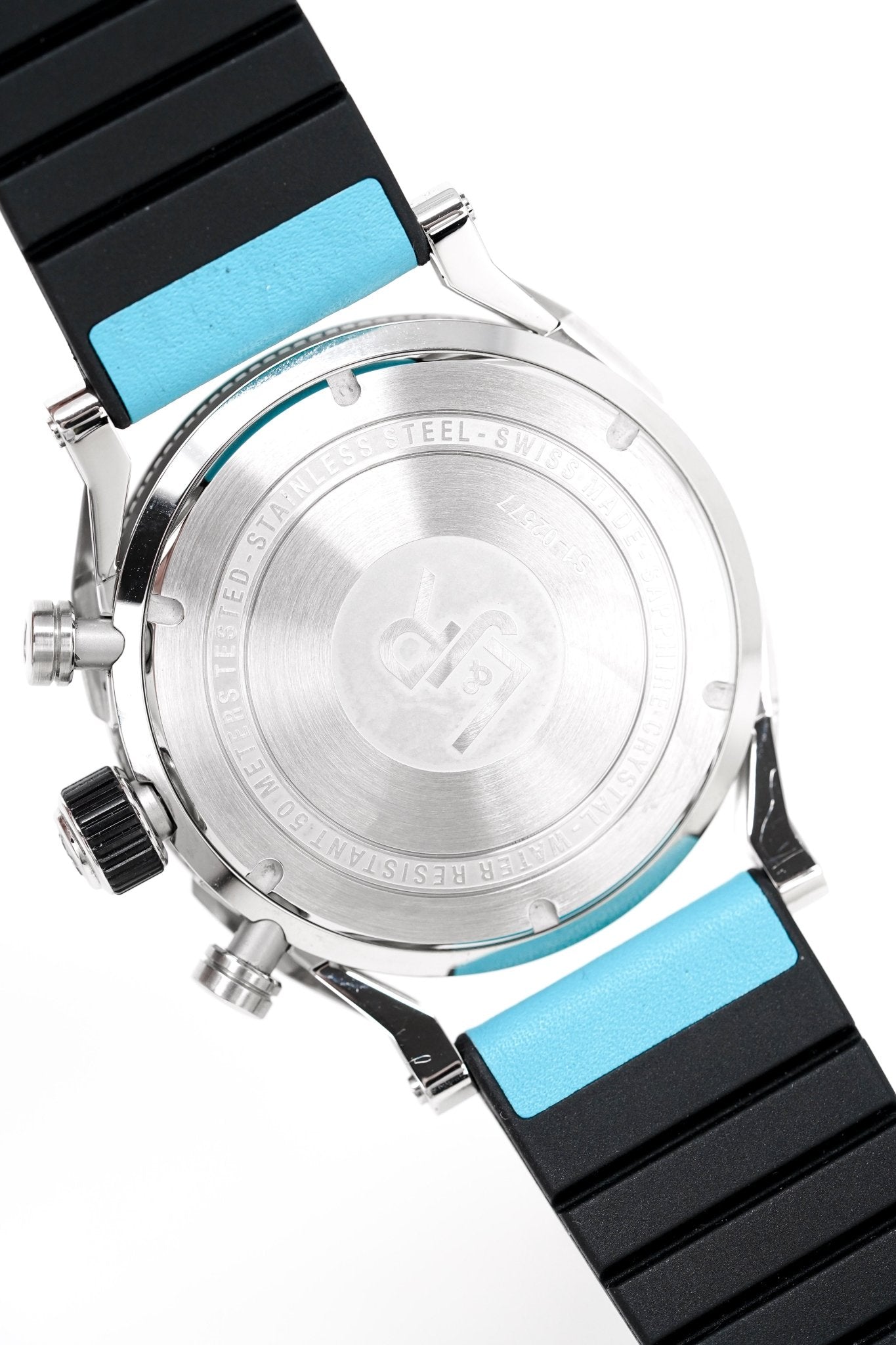 L&Jr Men's Watch Chronograph Day and Date 2 Tone Blue