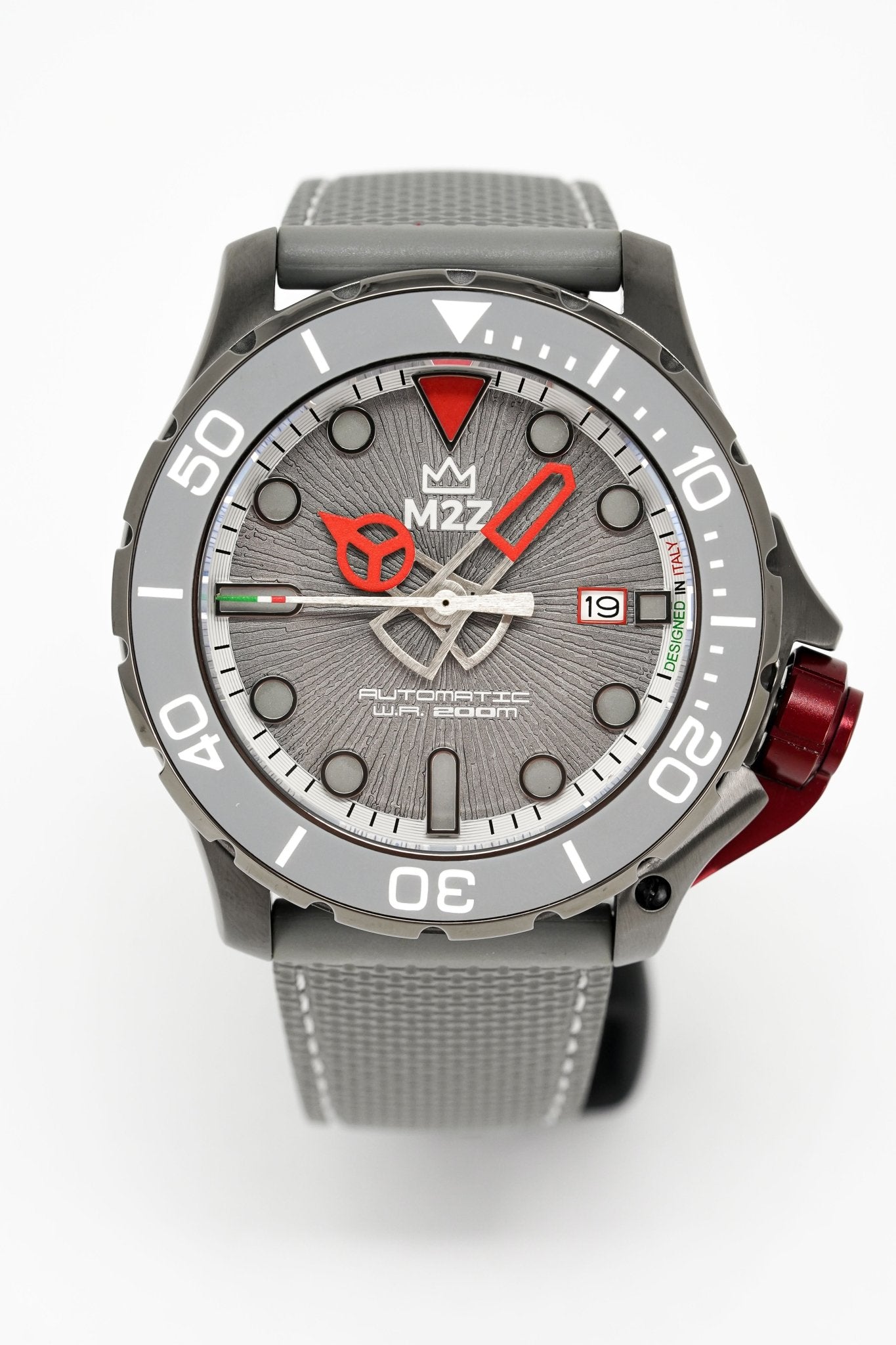 M2Z Men's Watch Diver 200 Grey IP Gun 200-004