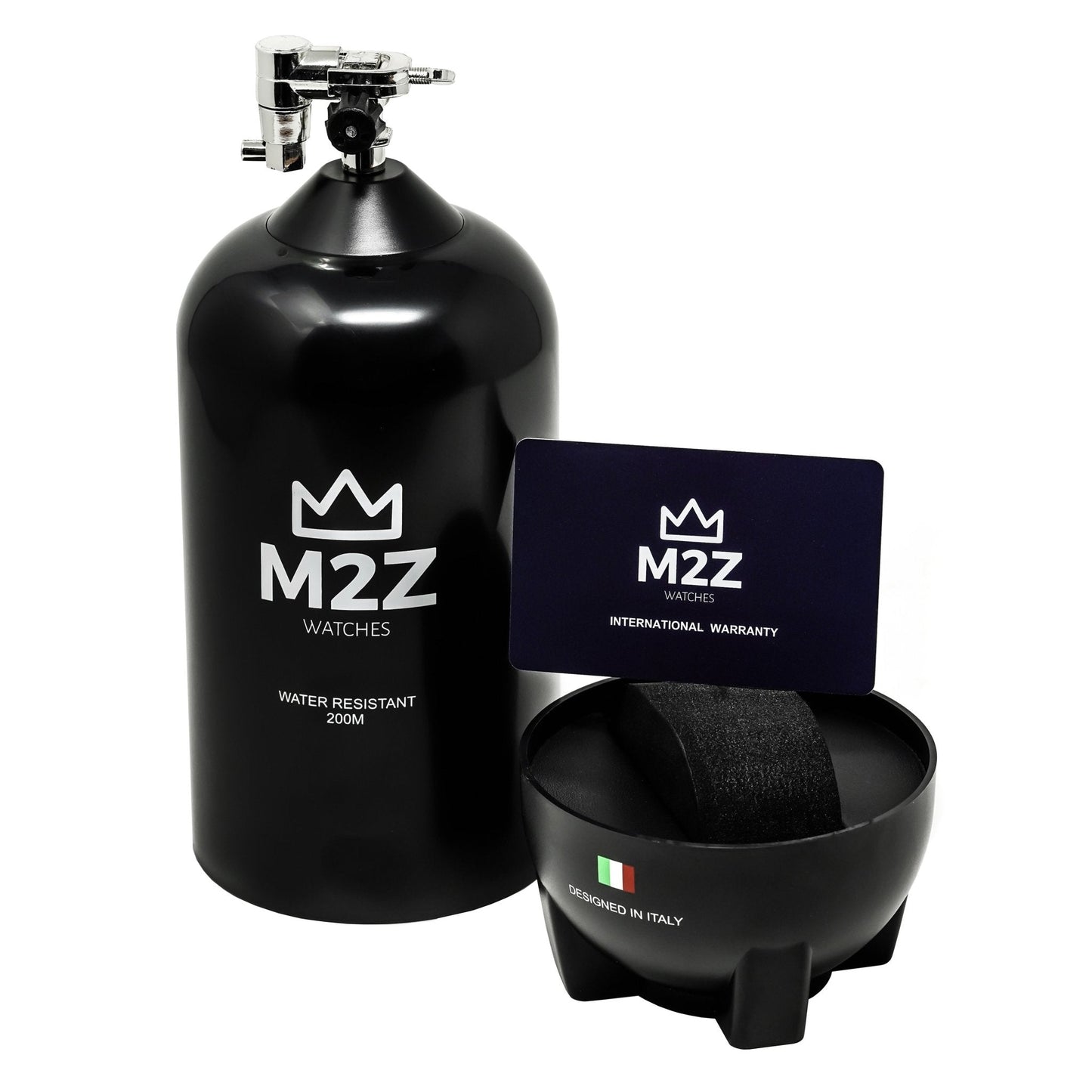 M2Z Men's Watch Diver 200 Grey IP Gun 200-004
