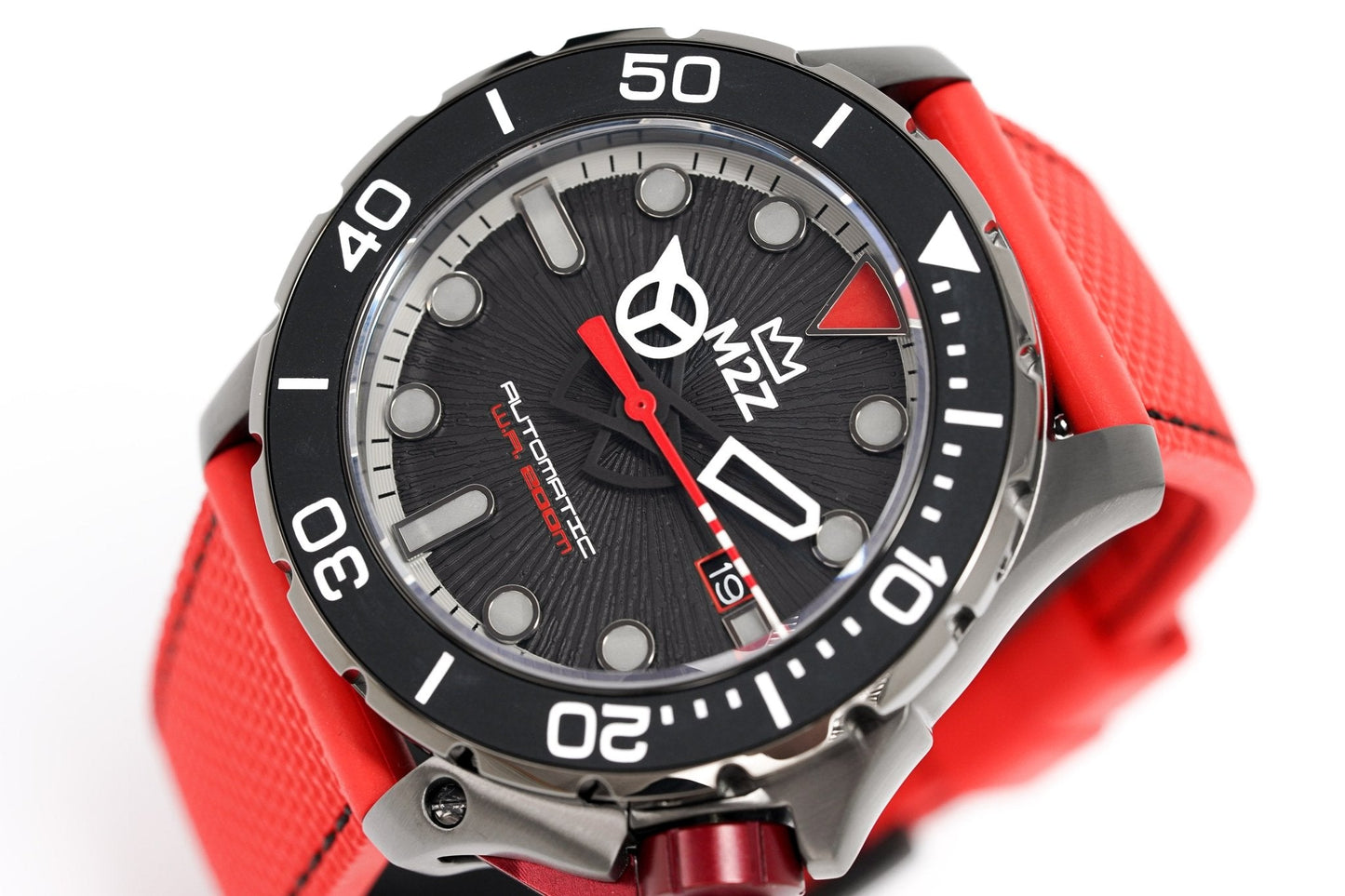 M2Z Men's Watch Diver 200 Red IP Gun 200-005
