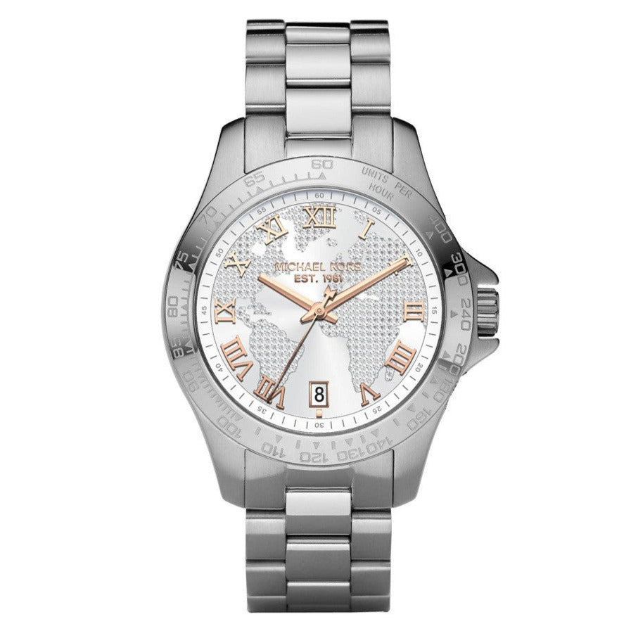 Michael Kors Ladies Watch Layton Silver Pave Dial MK5958