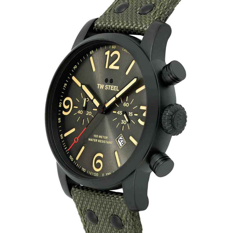 TW Steel Watch Maverick Chronograph Khaki MS124