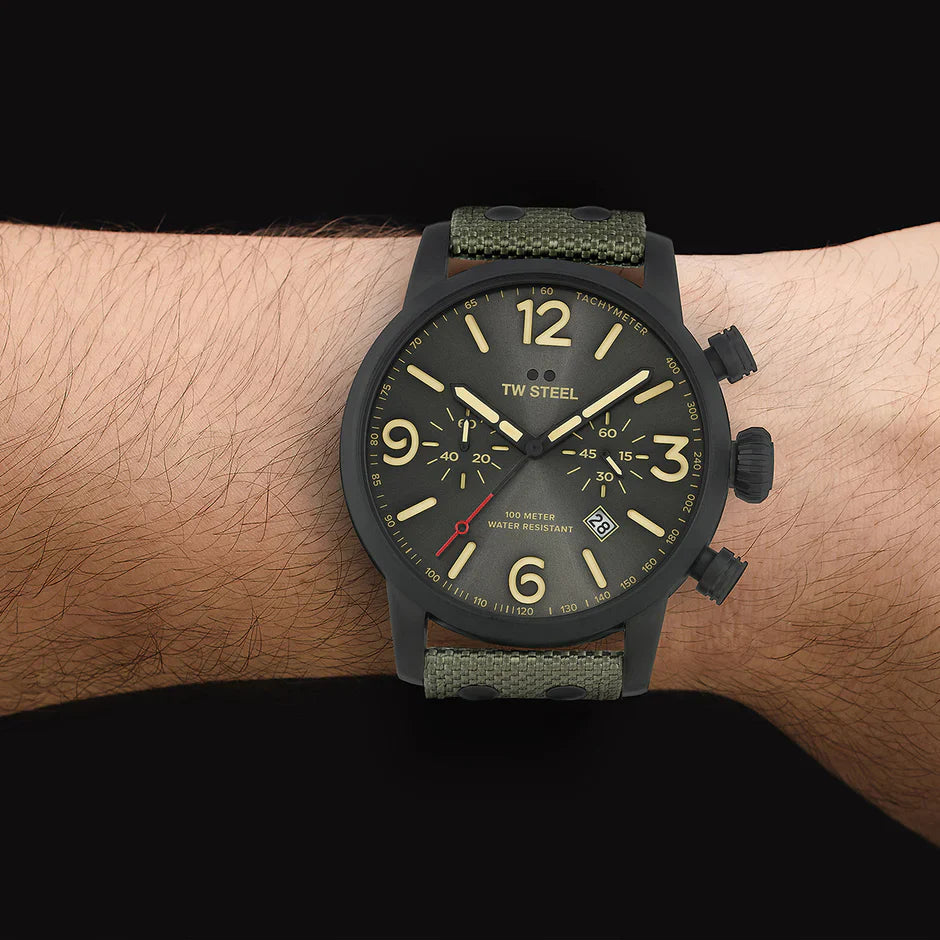 TW Steel Watch Maverick Chronograph Khaki MS124