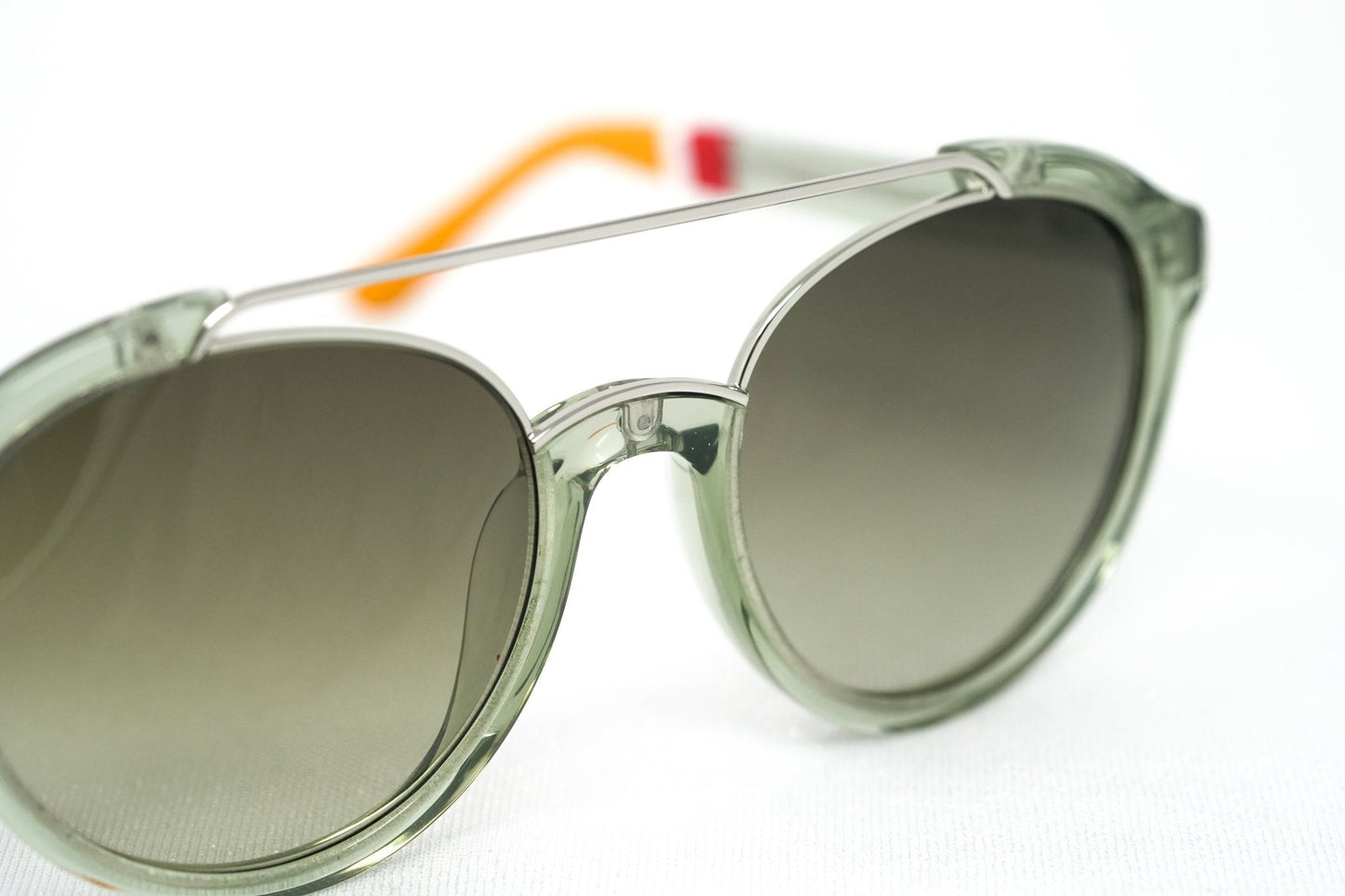 Orlebar Brown Sunglasses Round Transparent Green and Orange