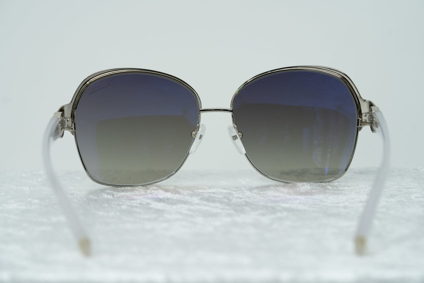 Oscar De La Renta Sunglasses Oversized Silver Light Oyster and Grey