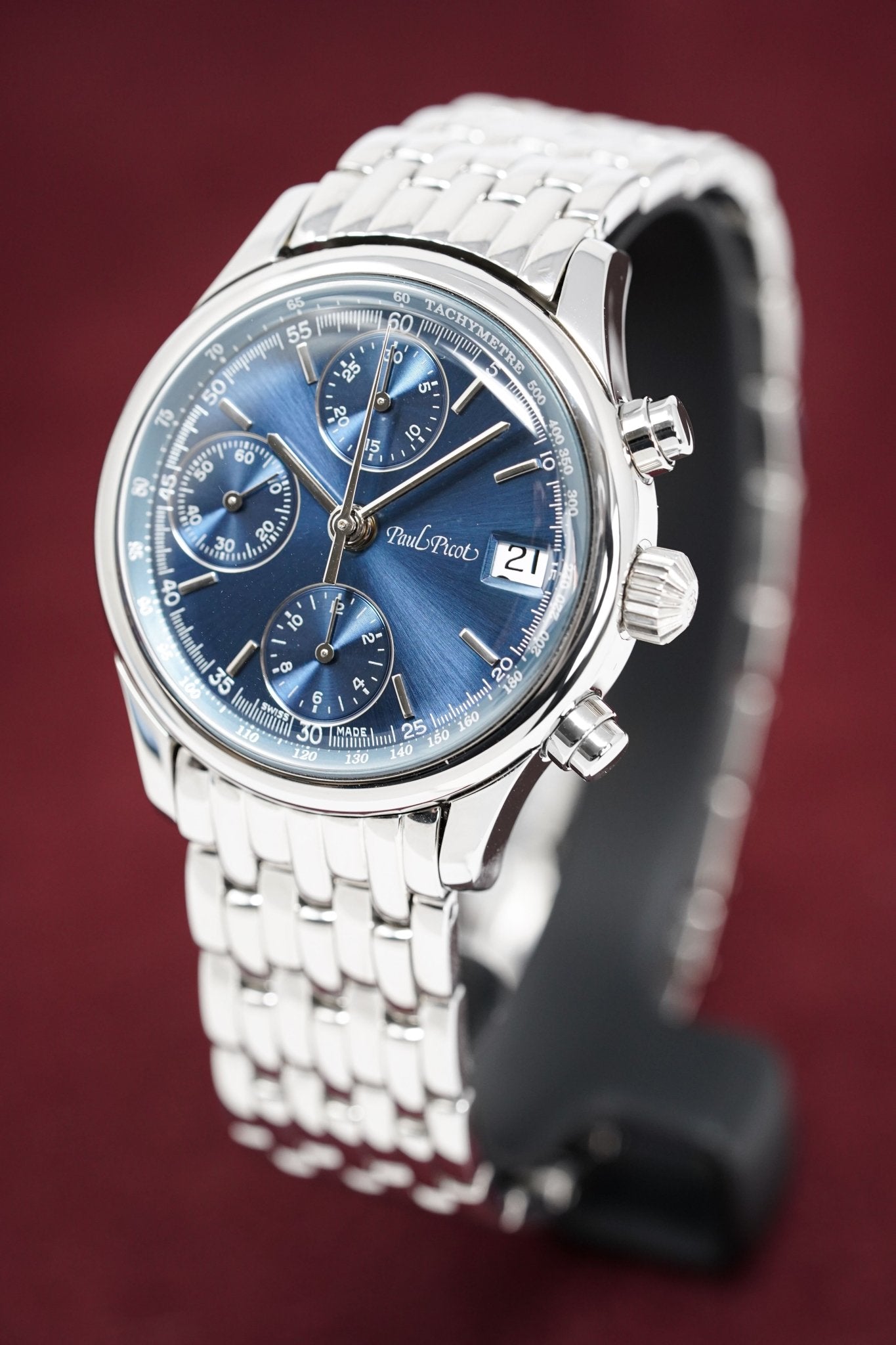 Paul Picot Men's Watch Telemark Chronograph Blue P4102.20.221/B