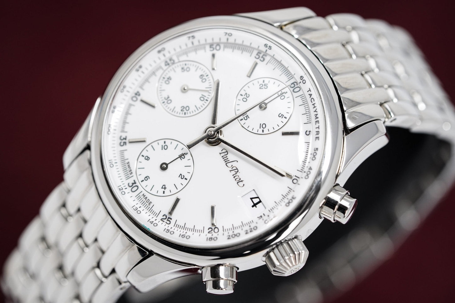 Paul Picot Men's Watch Telemark Chronograph White P4102.20.111/B
