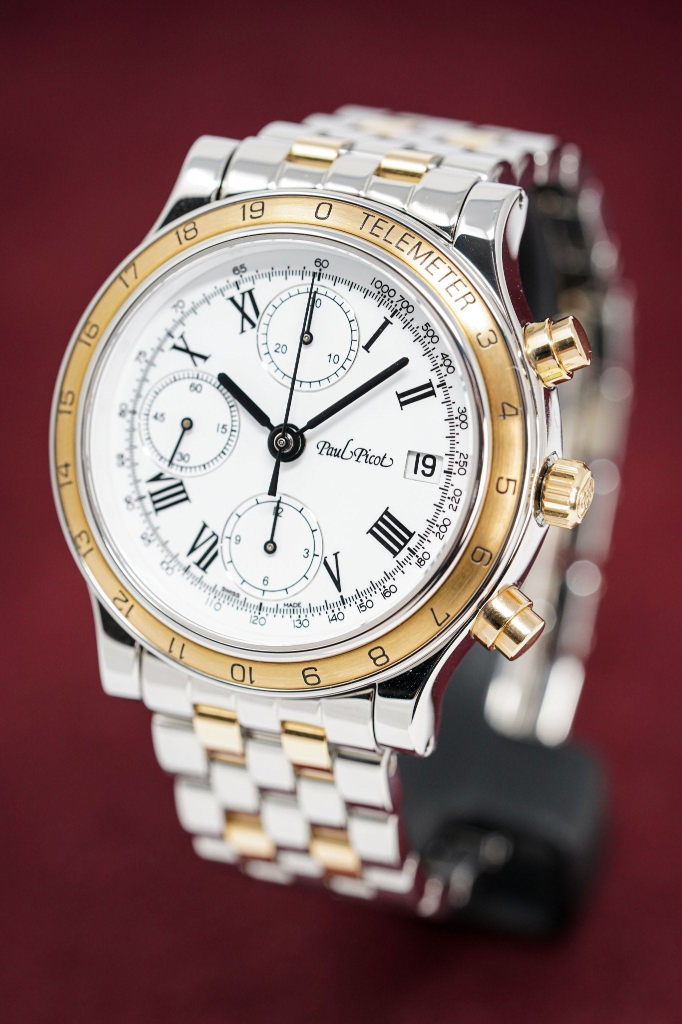 Paul Picot Men's Watch Telemeter Chronograph Two Tone P7004A24.118B