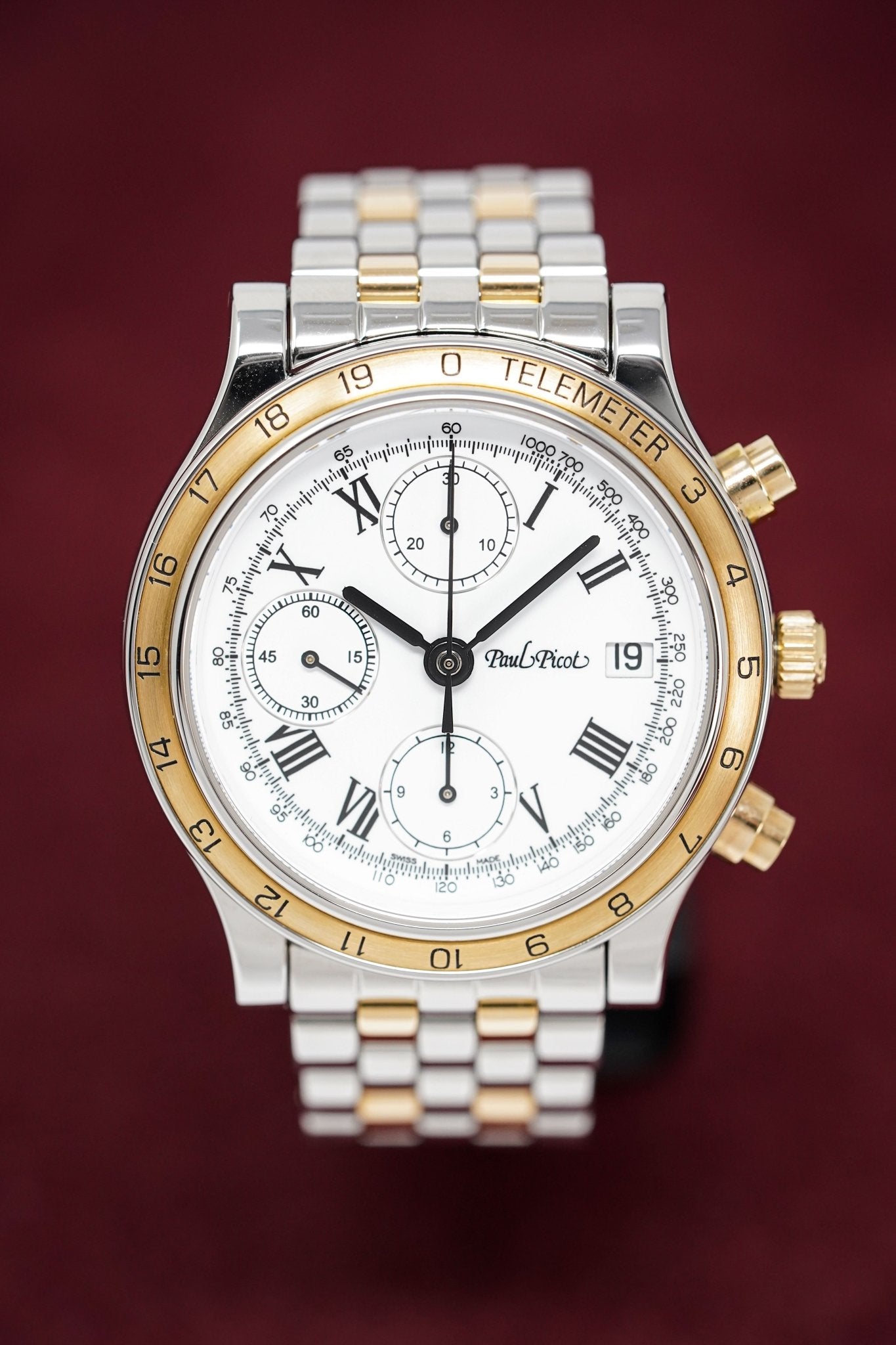 Paul Picot Men's Watch Telemeter Chronograph Two Tone P7004A24.118B
